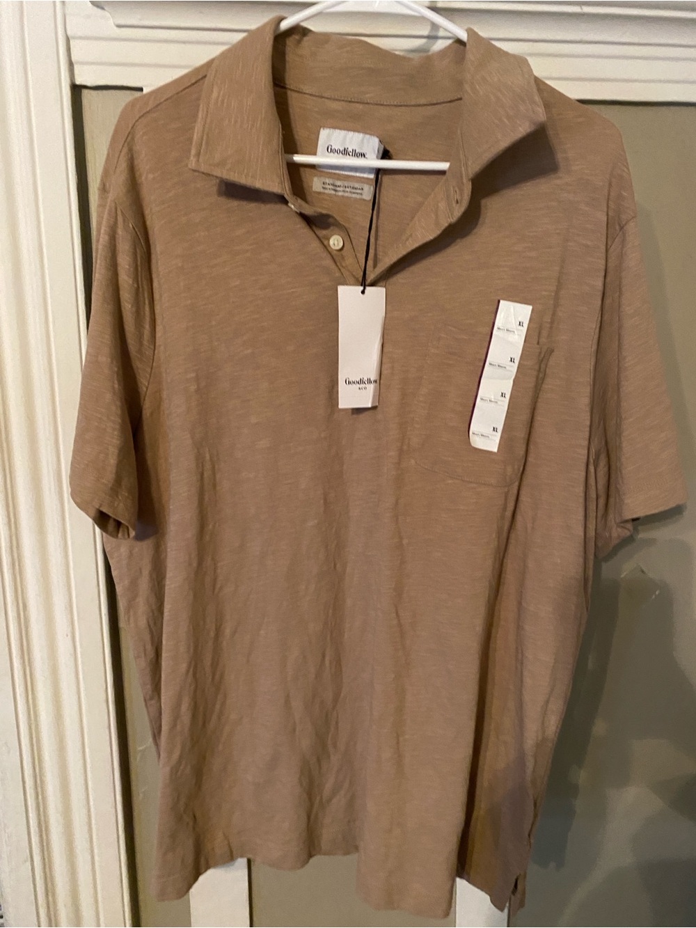 Goodfellow & Co Taupe Crew-Collar Polo